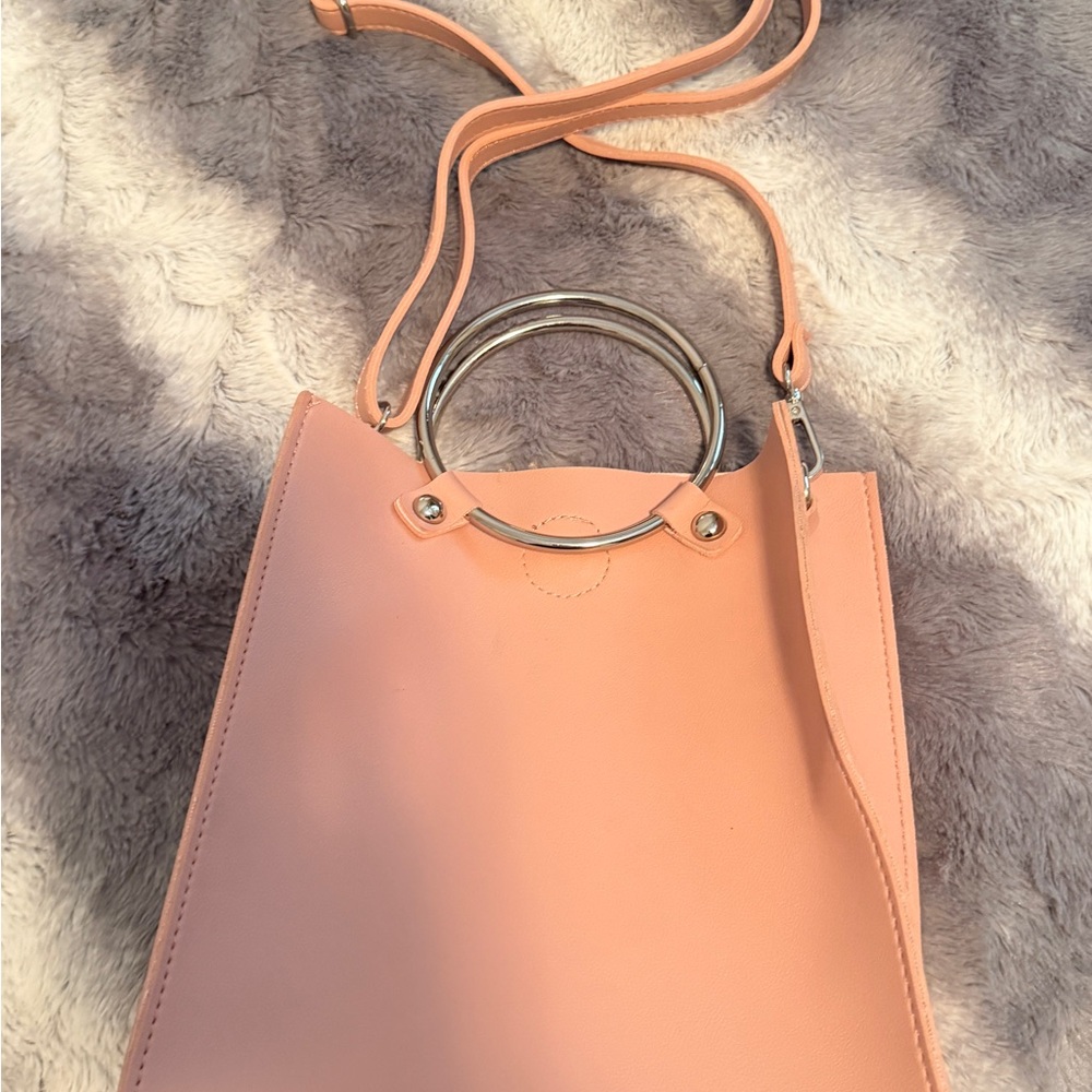 Pink Women's Ring-Handle Crossbody Tote